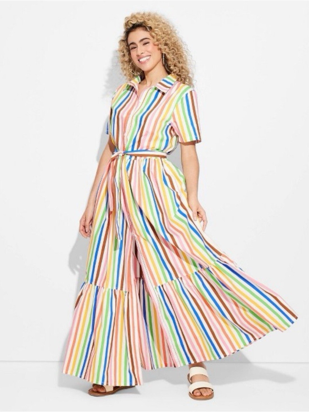 Target Rainbow Stripe Maxi Dress